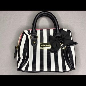 Betsey Johnson Black & White Mini Purse Bag w/ Bow